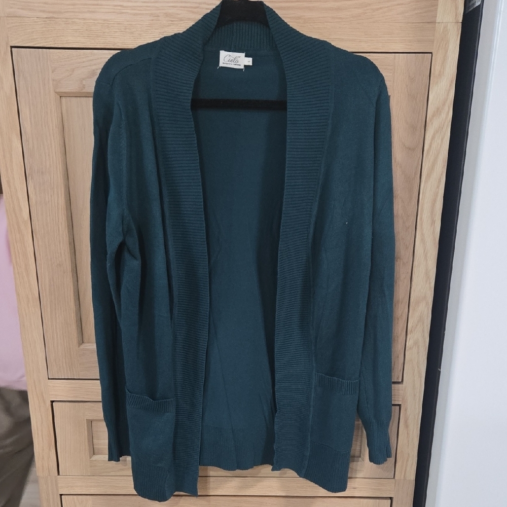 Cielo Teal Open Front Cardigan